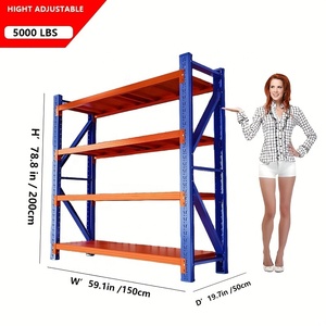 ชั้นวางของและโชว์แบบตะแกรง5ชั้น200กก. 300กก. 500กก. วัสดุสำหรับเก็บของในโกดัง - Product Image 5