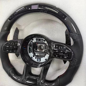 Volante Deportivo de Cuero y Fibra de Carbono con Pantalla LED para Mercedes-Benz <span class=keywords><strong>AMG</strong></span> W204 W205 W211 W203 W212 W176 W213 W222 C63 Clase G - Product Image 4