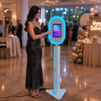 Photomaton portable facile à assembler pour iPad de 12,9 pouces avec étui de transport pour mariages, fêtes et événements