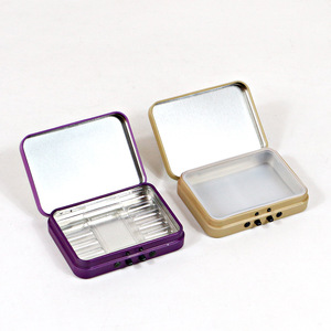 Boîte en métal personnalisée pour cigarettes, bonbons, tabac, avec fermeture à bouton anti-enfants, emballage rectangulaire pour fumeurs - Product Image 2