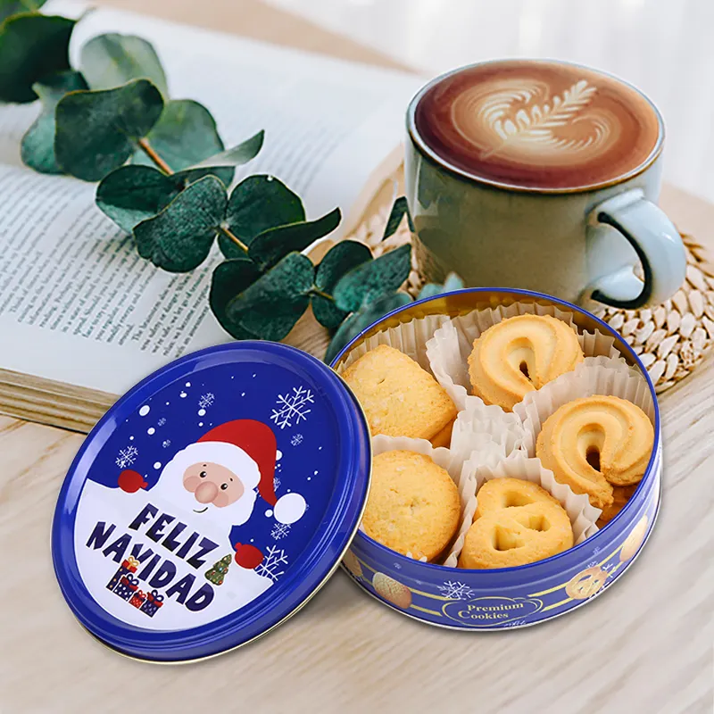 Christmas oem cookies tin Biscuits christmas danish butter cookies