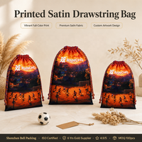 Sacs de rangement de luxe en satin imprimé numérique avec logo personnalisé pour chaussures de sport, vêtements, extensions capillaires et sacs anti-poussière en soie