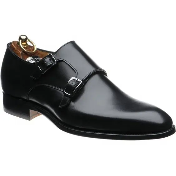 Zapatos Derby de piel de monje para hombre, ropa de fiesta, color negro y marrón