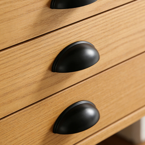 Tirador de cajón negro mate, moderno y minimalista, de media luna, de aleación de zinc, para armario, cocina y baño - Product Image 2