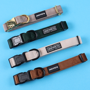 Venta al por mayor nuevo diseño de arneses para perros personalizado Color puro tela de terciopelo malla acolchada pequeño conjunto de arnés para perros - Product Image 3
