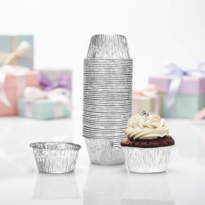 Ramequins jetables en aluminium de 4 oz avec couvercle en PET de qualité alimentaire, moules à cupcakes et muffins, coupelles en aluminium argenté pour la cuisson de poudings, crèmes brûlées et œufs - Product Image 4