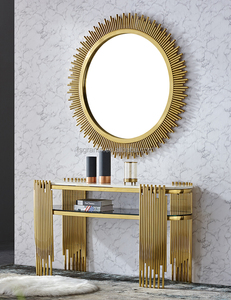 High Quality Indoor Furniture Silver Ellipse Shape <strong>Table</strong> <strong>Marble</strong> Top <strong>Console</strong> <strong>Table</strong> - Product Image 6