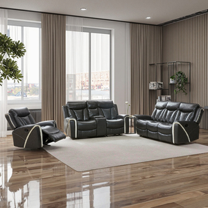 Juego de Sofás Seccionales Reclinables Convertibles Cuadrados de Alta Gama con Cubierta de Cuero PU para Sala de Estar, Mejores Precios - Product Image 1