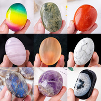 Pierre stéatite ovale naturelle de poche pierre d'énergie en cristal compresse chaude huile essentielle pierre de massage spa vente en gros