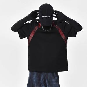 Camiseta sin mangas para hombre, negra, de alta gama, estilo vintage, cuello redondo, corta, moderna, fresca, holgada y versátil para verano. - Product Image 4