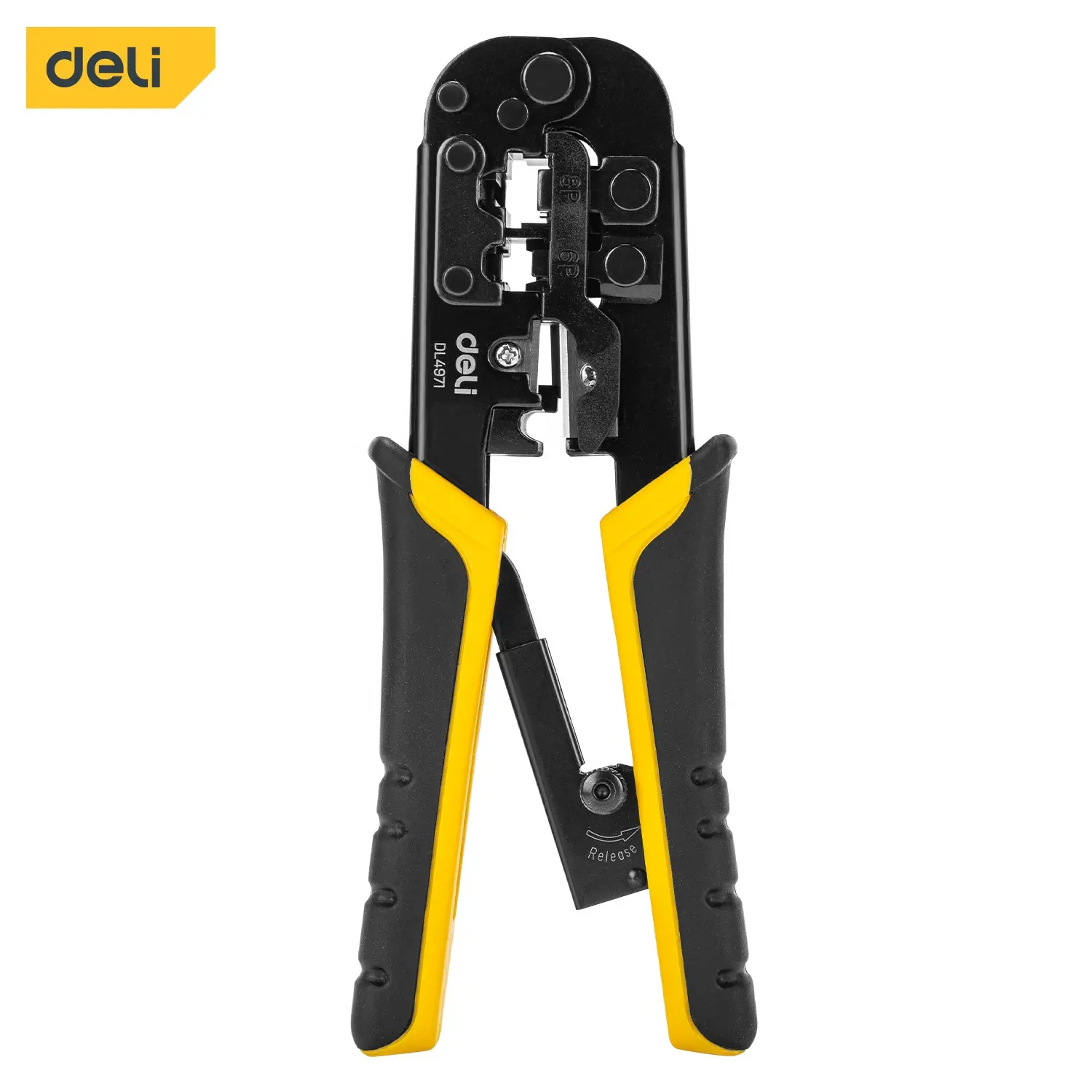Deli Tools DL4971 Labor-saving Ratcheting Wire Ethernet Crimping Tool Pliers Hand Tools