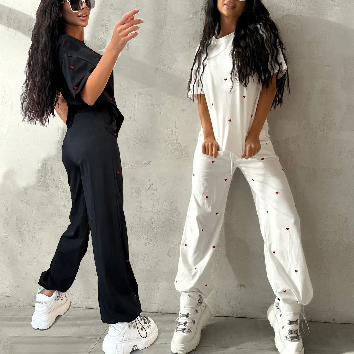 YIYI New Design Cotton Cool Street Sets Ladies Leisure Breathable Casual Comfortable Suits Women Track Suits Two Piece Sets