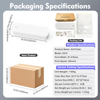 Impresora Térmica Portátil Mini A4 Inalámbrica USB Marklife para Oficina, Compatible con Windows/Mac/iOS/Android