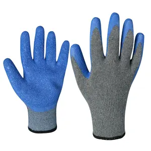 Wholesale Custom Latex Coated Cotton Knit Anti-Slip Safety Work Gloves For Hand Protection Construction