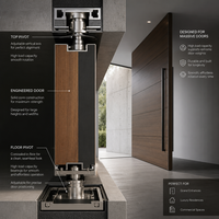 Porte d'entrée principale extérieure pivotante en aluminium de luxe haute performance avec serrure intelligente biométrique pour villa moderne, haute sécurité, ignifuge