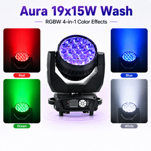 ไฟหัวขยับ LED Aura RGBW Wash ขนาด 19x15W อเนกประสงค์ พร้อมซูม สำหรับคลับ คอนเสิร์ต และงานแต่งงาน - Product Image 5