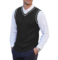 Gilet pour homme, veste en tricot sans manches, décontracté, grande taille, col en V, gilet épais, pull de base