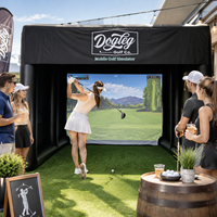 Tente de simulateur de golf gonflable, cabine mobile d'entraînement de golf avec écran d'impact, taille et logo personnalisés pour événements et clubs