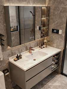 Advanced Custom Plywood Eco-Friendly <b>Bathroom</b> Furniture Cabinet Smart Vanity <b>Mirror</b> Waterproof Easy Clean Suspended Installation - Product Image 3