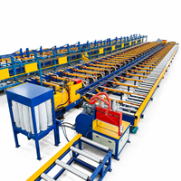 Table de refroidissement pour extrusion d'aluminium 600T, 38KW 380V, avec table de dévidage PLC et ligne de convoyage avec tireur pour le marché africain
