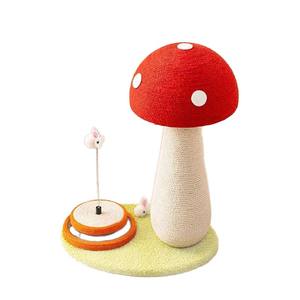 Torre para Gatos en Forma de Hongo, Resistente a los Arañazos, Juguete para Mascotas que No Desprende Pelusa, Tabla Rascadora para Gatos en Forma de Hongo Rojo, Sisal Vertical - Product Image 1