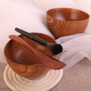 Tazón de Madera de Jujube Natural de 120 mm de Diámetro, de -10 a 70 Grados Celsius, Juego de Espátulas para Mezclar Mascarillas Faciales, para Salón de Belleza y Hogar - Product Image 5
