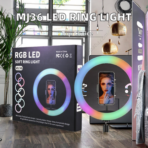 Vente en gros - Anneau lumineux LED RGB de 14 pouces, haute qualité, professionnel, pour maquillage, selfie, vidéo, film, vlog - Product Image 5