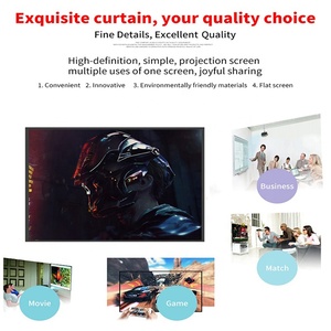 <span class=keywords><strong>Pantalla</strong></span> de Proyección Portátil de <span class=keywords><strong>100</strong></span> <span class=keywords><strong>Pulgadas</strong></span> para Cine en Casa y Exteriores, con Marco Fijo y Cortina Frontal de Material Resistente - Product Image 3