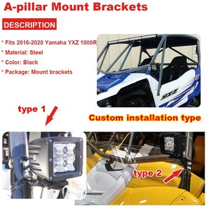 Frente Pilar de luz LED soportes de montaje Fit 2016-2020 <span class=keywords><strong>Yamaha</strong></span> <span class=keywords><strong>YXZ</strong></span> <span class=keywords><strong>1000R</strong></span> - Product Image 4