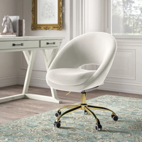 Chaise classique moderne pour bureau à domicile chaise de travail ergonomique professionnelle sans accoudoirs chaise d'étude pivotante en velours