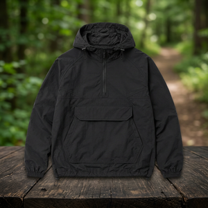 Custom <b>Packable</b> Windbreaker Bomber <b>Jacket</b> Men's Lightweight Polyester/Cotton Pullover Hooded Pouch Pocket Casual Embroidered - Product Image 2