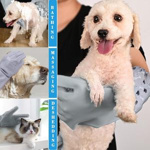 Guantes de lavado de perros, guantes de aseo de mascotas con cepillos suaves, baño y Masaje para perros y gatos, - Product Image 2
