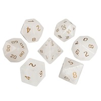 Ensemble de dés polyédriques en cristal blanc naturel (D4-D20) 7 pièces multicolores pour jeux de rôle DND et TRPG