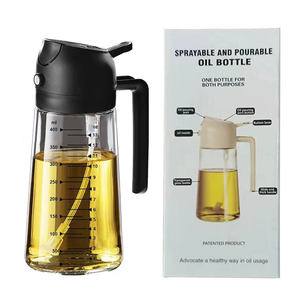 Dispensador de <span class=keywords><strong>Aceite</strong></span> y Vinagre para Cocina y Barbacoa, Botella de Vidrio para Ensaladas de 470 ml (16 oz) con Escala, Botella de <span class=keywords><strong>Aceite</strong></span> en Aerosol 2 en 1 para Cocinar - Product Image 6