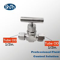 Fabricant de vannes de Shanghai, vanne à aiguille hydraulique à double embout en acier inoxydable 316SS, forgeage haute pression pour gaz, huile, eau