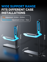GH08 Penyangga GPU ARGB dari Paduan Seng, Dapat Disesuaikan, Anti Sag, Braket Penopang Kartu Grafis dengan Basis Magnetik untuk PC Gaming