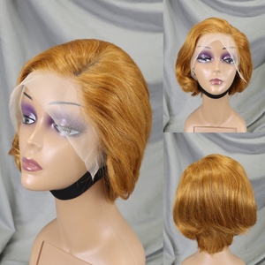 Parrucca Pixie Cut capelli umani per le donne 13x4 pizzo frontale parte parte <span class=keywords><strong>Bob</strong></span> parrucca 613 colore biondo naturale taglio <span class=keywords><strong>corto</strong></span> parrucche a strati - Product Image 2