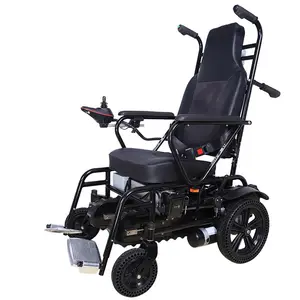 Klappbarer kletterbarer elektrischer Rollstuhl universell geknüpfter Rad 370 W leistungsstarker Rollstuhl Gummi-Geländer-Wheelchair für Ältere Personen