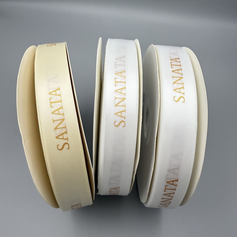 Custom Printed Satin Ribbon Single Face Polyester Gift Wrap Ribbon Gift Box Packaging Ribbon