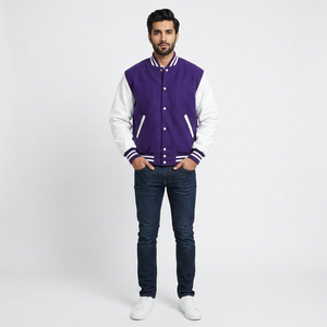 Chaquetas Varsity de Algodón Personalizadas de Alta Calidad con Logotipo Frontal, Transpirables para Hombre, Cálidas para la Temporada de Invierno - Product Image 1