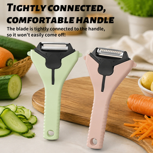 Éplucheur-râpeur triangulaire manuel multifonction 3-en-1 en acier inoxydable robuste pour légumes, vente en gros - Product Image 4