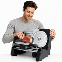 Trancheuse à viande électrique GEDITAI 120W homologuée ETL, coupe-viande automatique pour la maison, lame de 19 cm, portable, faible niveau sonore, classe d'efficacité énergétique