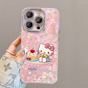 Cute cartoon kt Cat IMD TPU Mobile phone case for iPhone 17 air 16 15 14 pro max cartoon character <b>Camera</b> protection cover back - Product Image 4