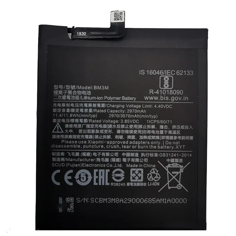 M3M Battery For XiaoMi Mi9 SE Mi 9SE 3070mAh Phone Battery