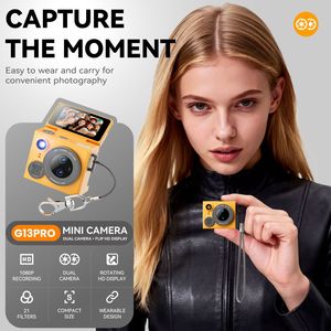 Nouvelle mini caméra G13, vidéo 1080P, écran HD rotatif, double objectif, caméra pour enfants avec filtres et lampe torche LED pour étudiants et enfants - Product Image 4