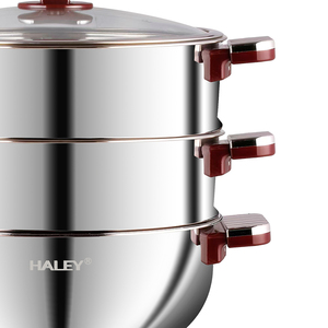 Cuisinière <span class=keywords><strong>électrique</strong></span> multifonctionnelle Haley 36 cm 2100 W avec panier <span class=keywords><strong>vapeur</strong></span> à grand diamètre, double cage en acier inoxydable haute pression - Product Image 5