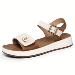 Sandalias Romanas de Plataforma con Hebilla Única, Modernas y Cómodas para Mujer, con Suela Gruesa y Adorno Metálico, Ideales para Uso Diario, Playa y Ocasiones Casuales - Product Image 4