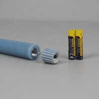 Ensemble de 3 bougies LED coniques électriques sans flamme à piles, en cire véritable, bleues, pour la décoration de fête et de la maison