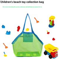 Sac de rangement de voyage pliable multi-couleurs, grande capacité, en maille anti-sable, pour jouets d'enfants, outils de jeu de sable et articles divers