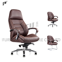 Fauteuil de bureau moderne en gros, réglable, à dossier haut, en cuir PU, pivotant, avec accoudoirs, pour cadre dirigeant